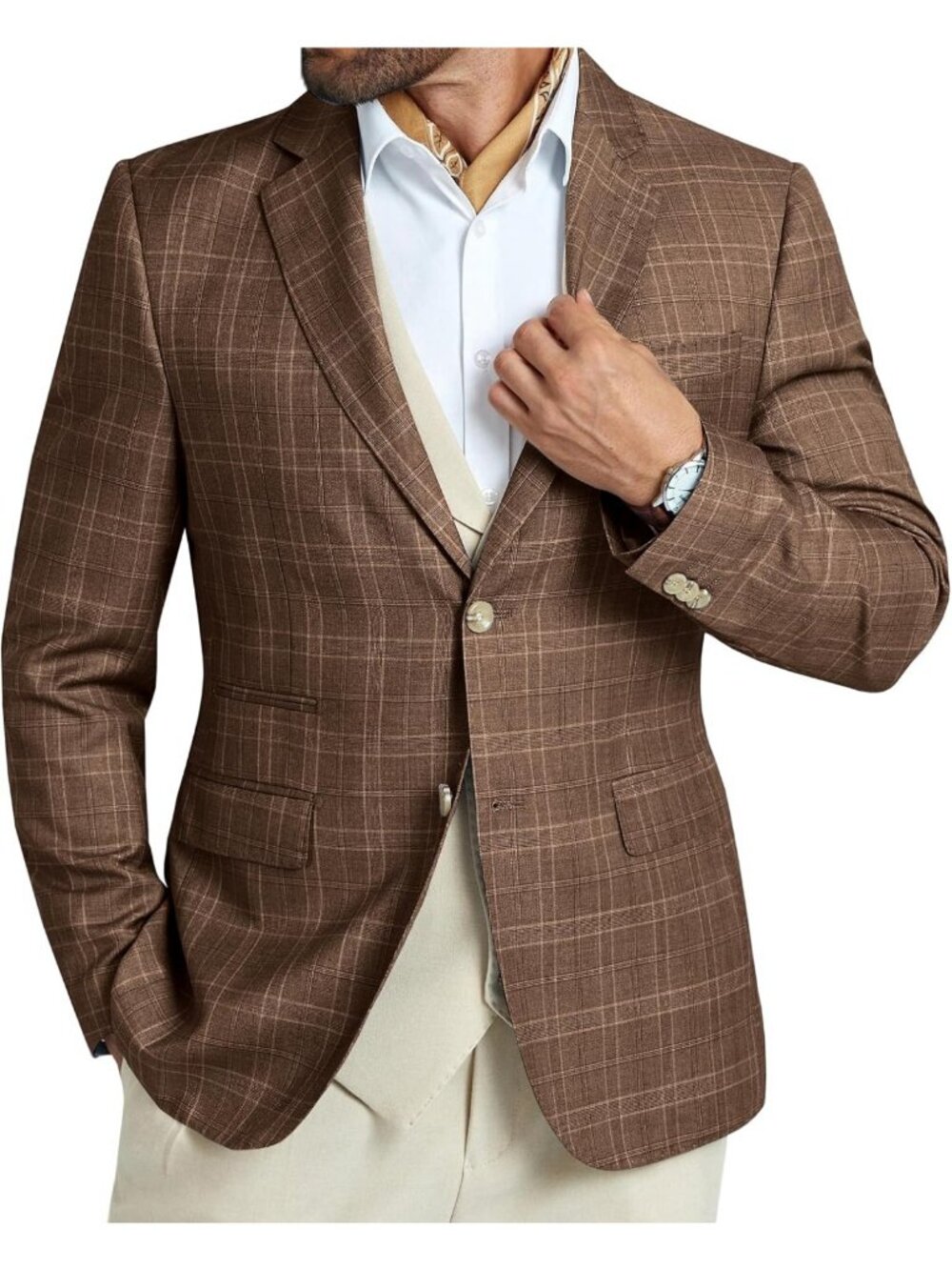 Lightweight Men's Casual Blazer - Plaid Sport Coat Jacket for Stylish Outfits